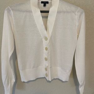 J Crew Size Medium Cute Lightweight White Sweater